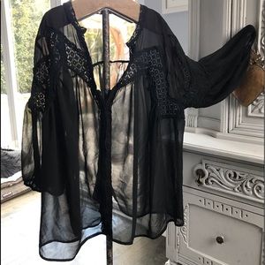 Black 1xl Inspired Sheer Blouse